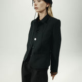 Harris Tapper Bardot Blazer in Black - close up
