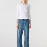 Bassike 3/4 Slv V-Neck T-Shirt in White - outfit inspiration
