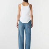 Bassike Slim Scoop Rib Tank