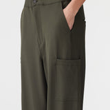Bassike Stretch Twill Cargo Pant in Dark Olive