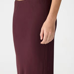 Bassike Fine Silk Slip Skirt in Burgundy