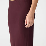 Bassike Fine Silk Slip Skirt in Burgundy