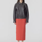Bassike Western Leather Jacket in Carob