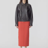 Bassike Western Leather Jacket in Carob
