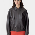 Bassike Western Leather Jacket in Carob