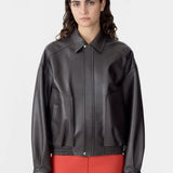 Bassike Western Leather Jacket in Carob