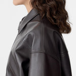Bassike Western Leather Jacket in Carob