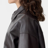 Bassike Western Leather Jacket in Carob