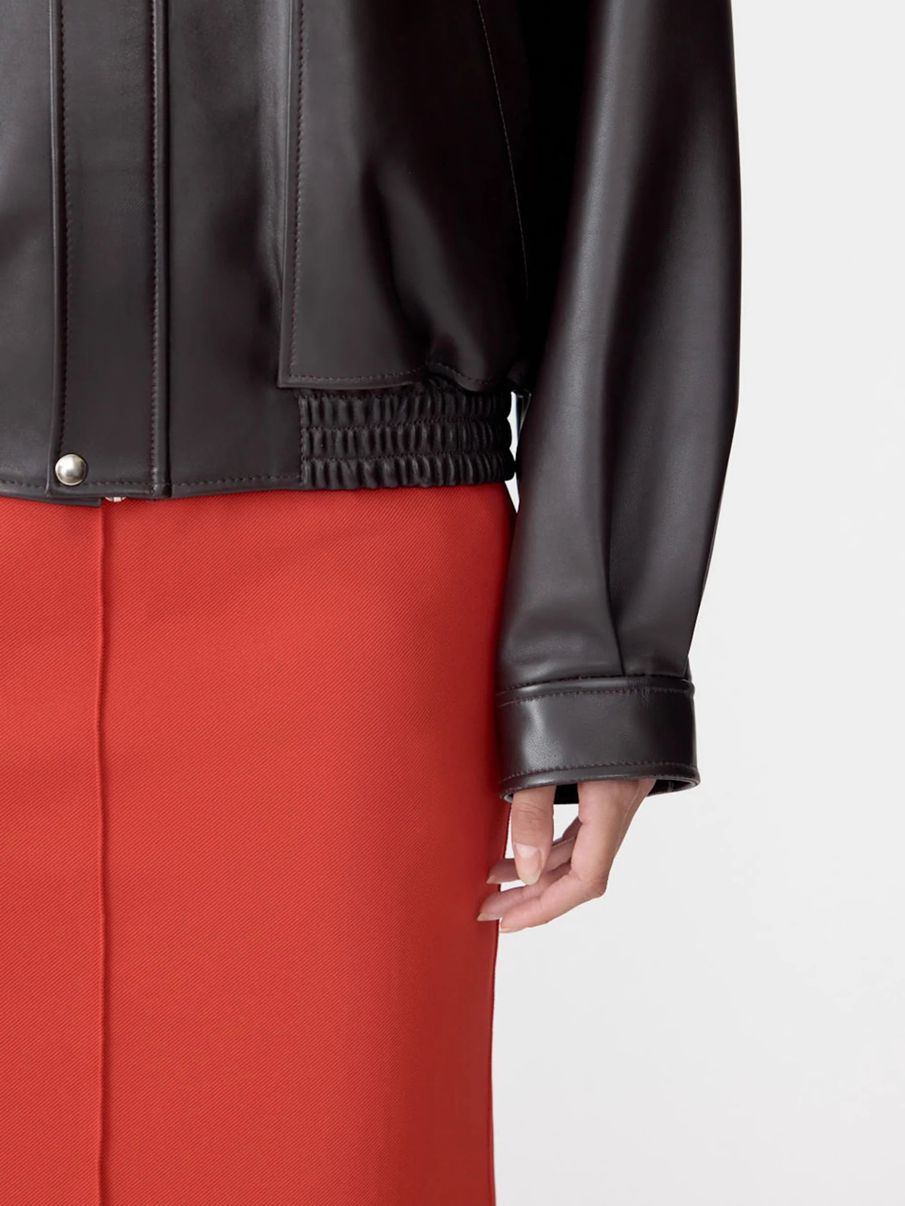 Bassike Western Leather Jacket in Carob