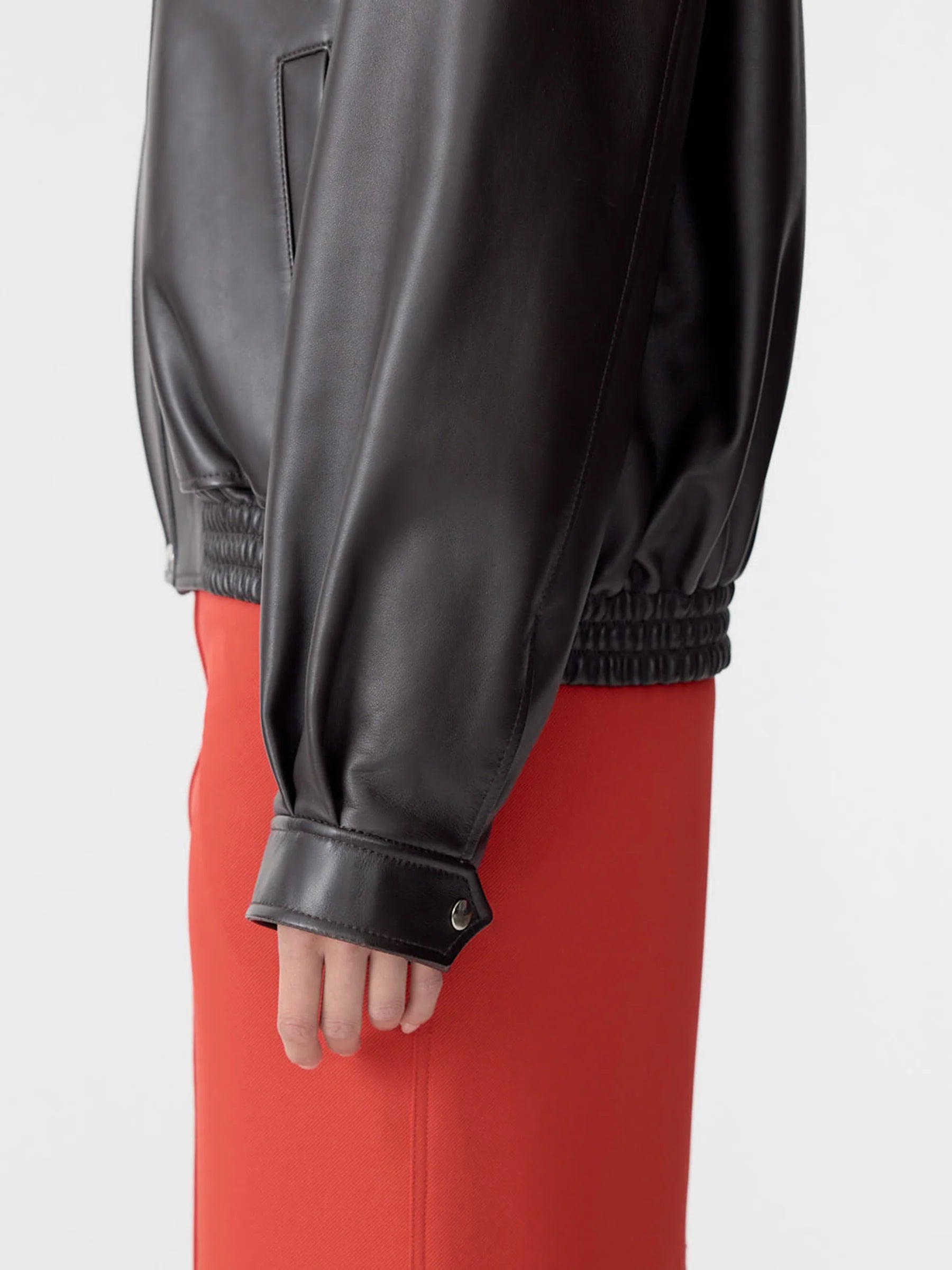 Bassike Western Leather Jacket in Carob