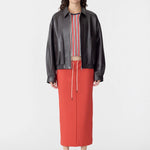 Bassike Western Leather Jacket in Carob