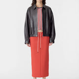 Bassike Western Leather Jacket in Carob