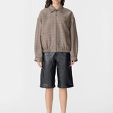 Bassike Western Check Jacket in Tan and Orange - side view