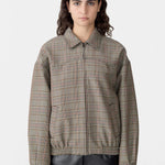 Bassike Western Check Jacket in Tan and Orange - detail view