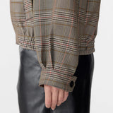 Bassike Western Check Jacket in Tan and Orange - styled look