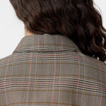 Bassike Western Check Jacket in Tan and Orange - close up