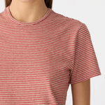 Bassike Stripe Heritage T-Shirt in Red and Natural and Olive