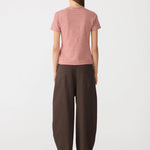 Bassike Stripe Heritage T-Shirt in Red and Natural and Olive