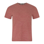 Bassike Stripe Heritage T-Shirt in Red and Natural and Olive