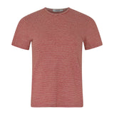 Bassike Stripe Heritage T-Shirt in Red and Natural and Olive