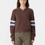 Bassike Wool Alpaca Zip Up Knit in Cinnamon