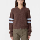 Bassike Wool Alpaca Zip Up Knit in Cinnamon