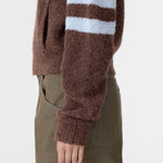 Bassike Wool Alpaca Zip Up Knit in Cinnamon