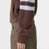 Bassike Wool Alpaca Zip Up Knit in Cinnamon