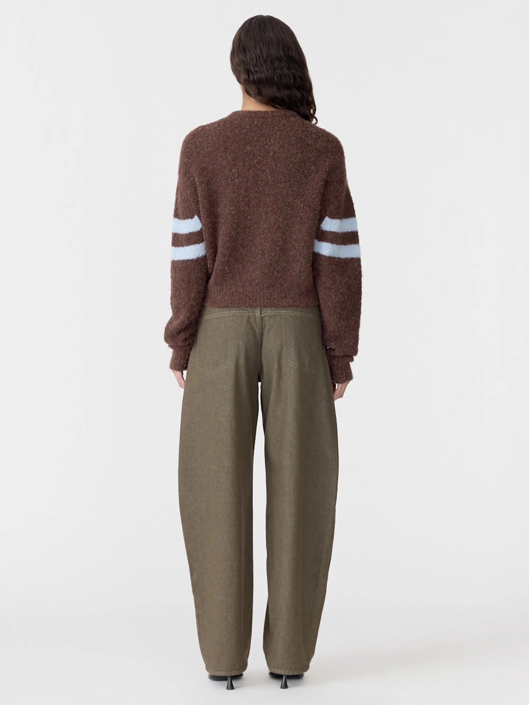 Bassike Wool Alpaca Zip Up Knit in Cinnamon