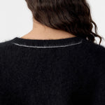 Bassike Deep V Textured Knit in Black