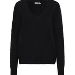 Bassike Deep V Textured Knit in Black