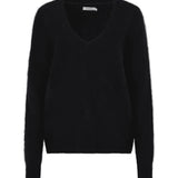Bassike Deep V Textured Knit in Black