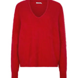 Bassike Deep V Textured Knit in Red