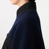 Bassike Boiled Wool Zip Up Jacket in Navy