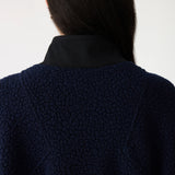 Bassike Boiled Wool Zip Up Jacket in Navy