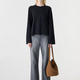 Bassike Boxy Wide Slv T-Shirt in Black