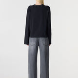 Bassike Boxy Wide Slv T-Shirt in Black - styled look
