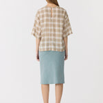 Bassike Check Boxy Top in Taupe Check - outfit inspiration