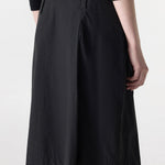 Bassike Crushed Cotton Box Pleat Skirt in Black - styled look