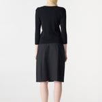 Bassike Crushed Cotton Box Pleat Skirt in Black - outfit inspiration