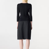 Bassike Crushed Cotton Box Pleat Skirt in Black - outfit inspiration
