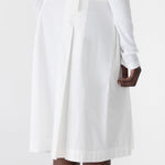 Bassike Crushed Cotton Box Pleat Skirt in Natural - outfit inspiration