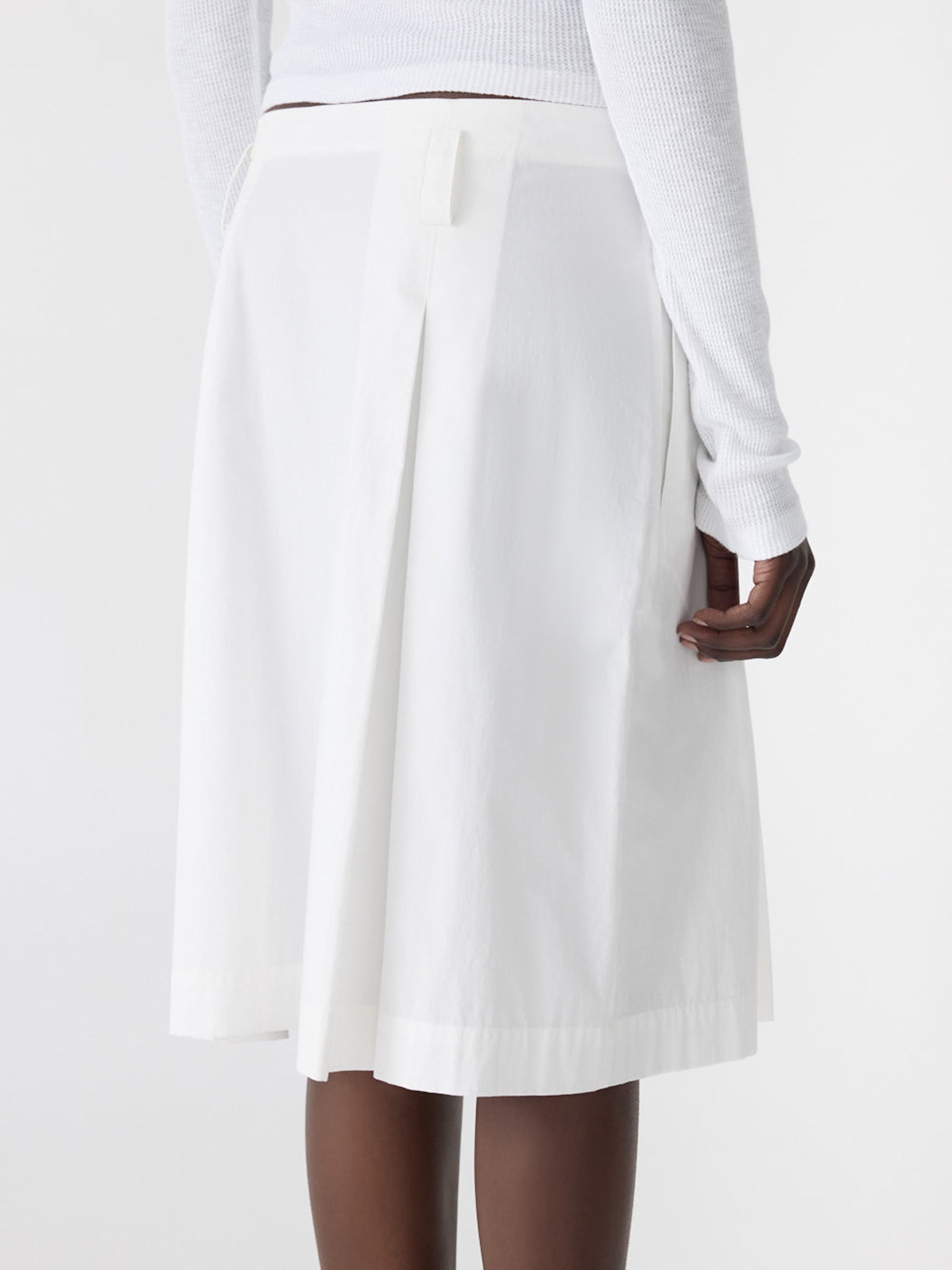 Bassike Crushed Cotton Box Pleat Skirt in Natural - outfit inspiration