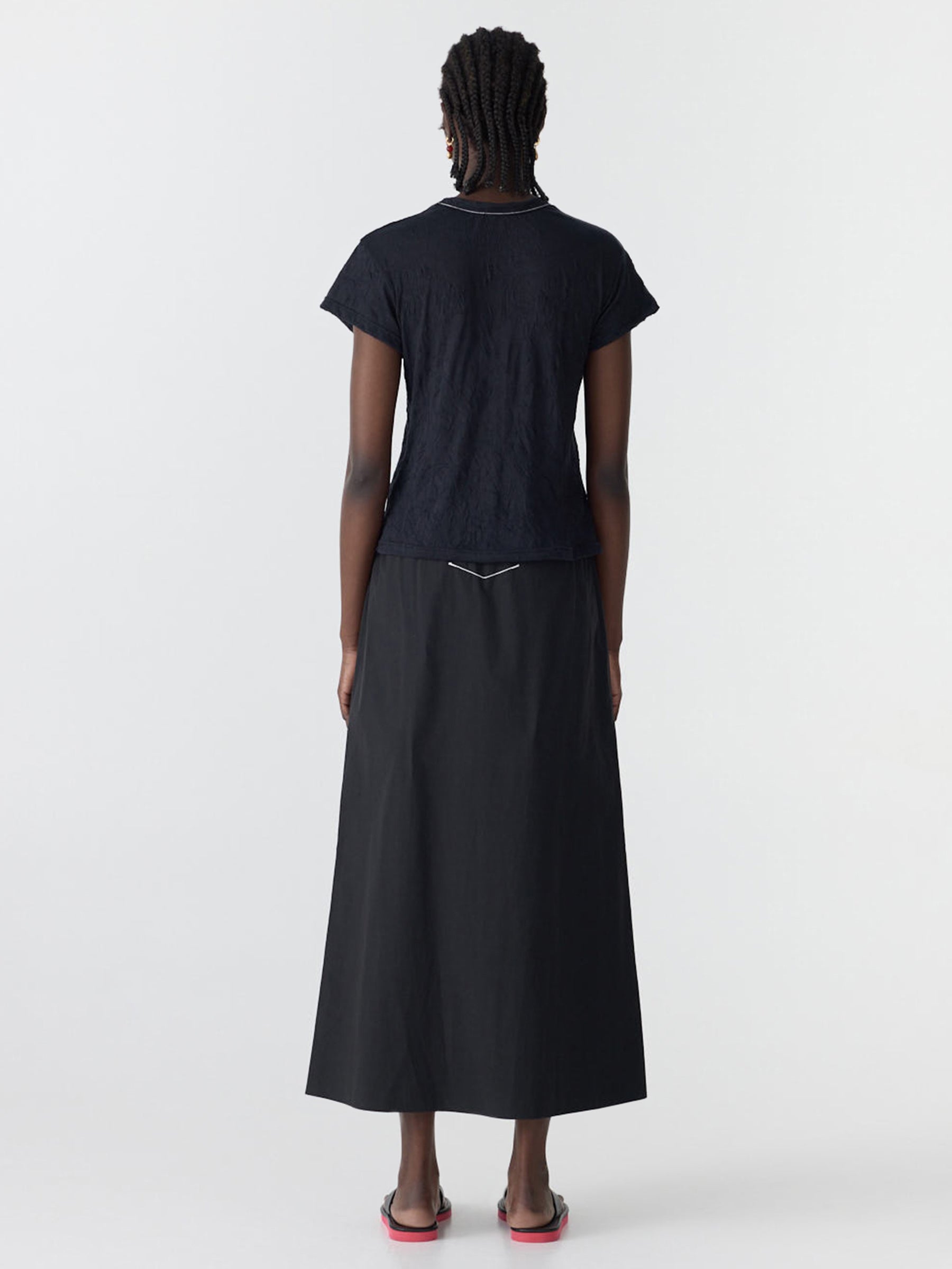 Bassike Crushed Cotton Minimal Skirt in Black - outfit inspiration