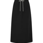 Bassike Crushed Cotton Minimal Skirt in Black