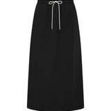Bassike Crushed Cotton Minimal Skirt in Black