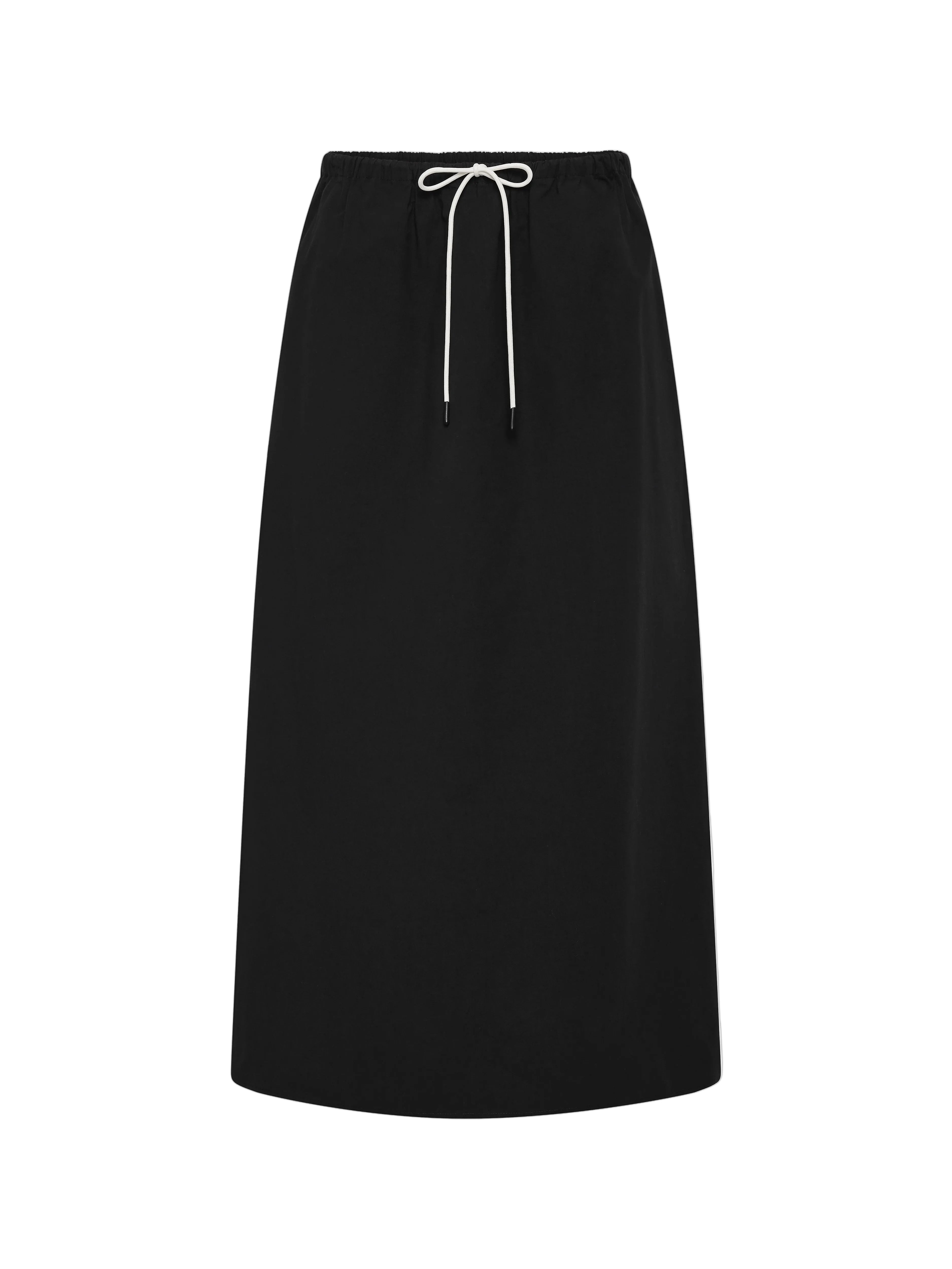 Bassike Crushed Cotton Minimal Skirt in Black