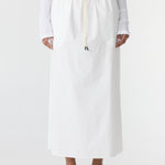 Bassike Crushed Cotton Minimal Skirt in Natural - detail view