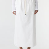 Bassike Crushed Cotton Minimal Skirt in Natural - detail view