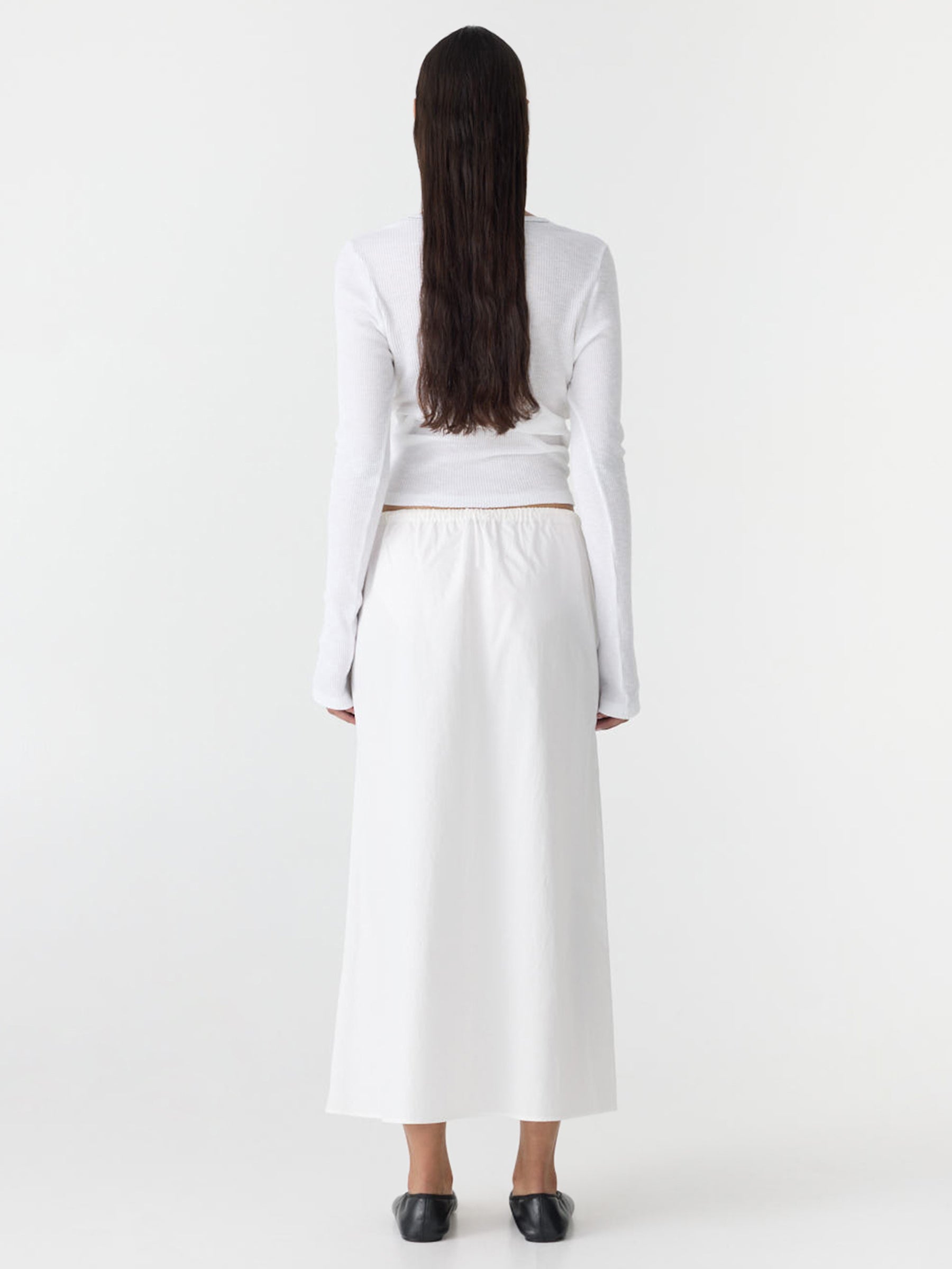 Bassike Crushed Cotton Minimal Skirt in Natural - outfit inspiration